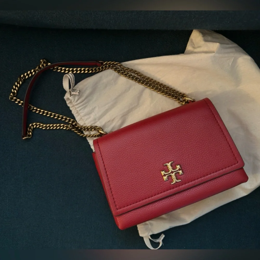 Tory Burch Red Leather Chain Crossbody